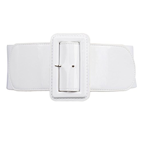 Hanna Nikole Retro White Wide Waist Belt