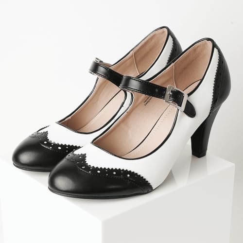 Retro Mary Jane Oxford Pumps - Cute Heels