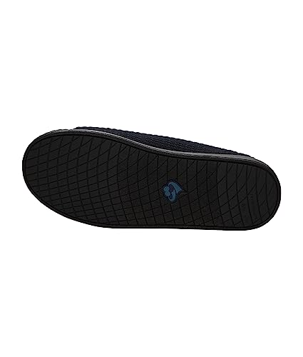 Men's Double-Extra Wide Slip-Resistant Black Slippers