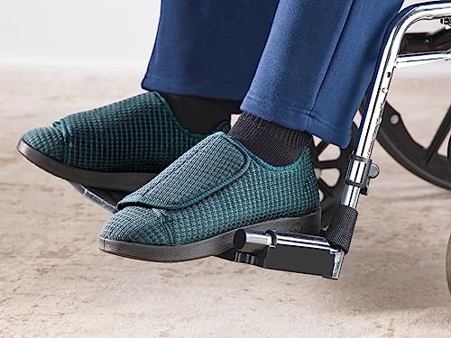 Men's Double-Extra Wide Slip-Resistant Black Slippers