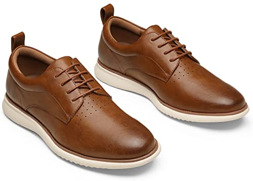 Jousen Men's Brown Derby Oxfords for Formal Comfort
