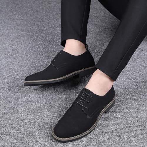 Black Suede Derby Oxfords Men's Dress Shoes Size 10