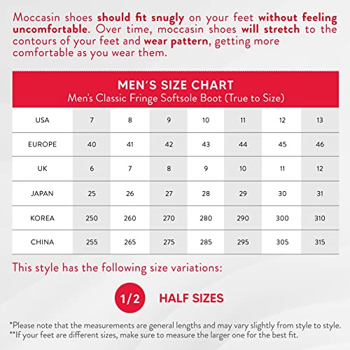 Men's Minnetonka Classic Fringe Boot, Softsole Brown, Size 11