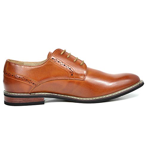 Brown Leather Lined Oxford Dress Shoes for Men