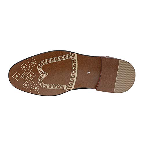 Bruno HOMME Modern Wingtip Lace Dress Shoes - Brown