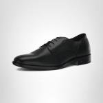 Black Leather Derby Oxford Shoes by BOSS, Size 9