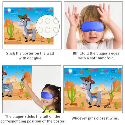 Mexican Fiesta Pin The Tail on Donkey Game
