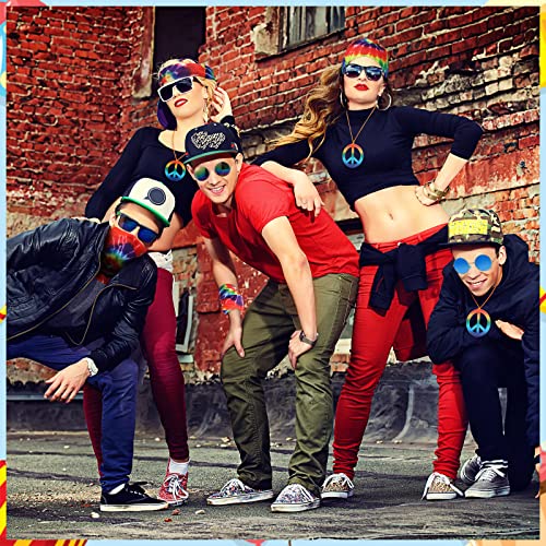 Retro Hippie Costume Set with Peace Sign Necklaces