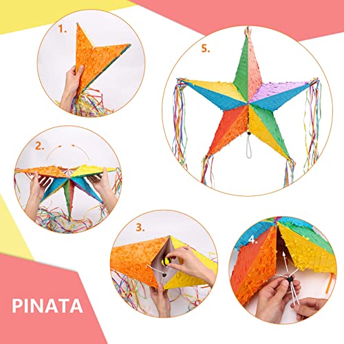 Auihiay Rainbow Star Piñata for Festive Party Decor