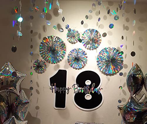 Holographic Circle Garlands - Mermaid Theme Party Decorations