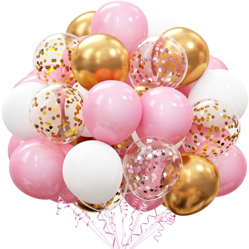 Pink Gold Confetti Balloons Kit for Party Decor