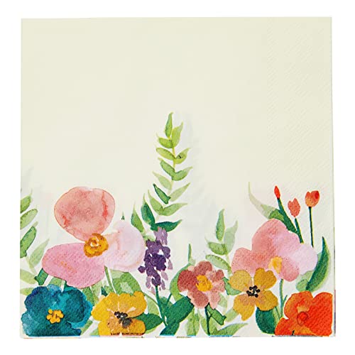 Vintage Floral Paper Napkins for Garden Parties - 100 Pack