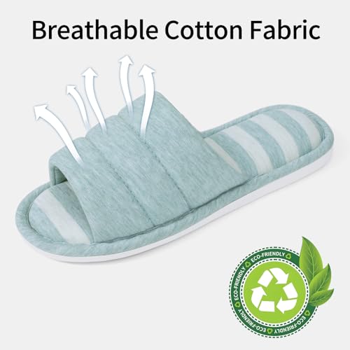 shevalues Women's Teal Memory Foam Indoor House Slippers