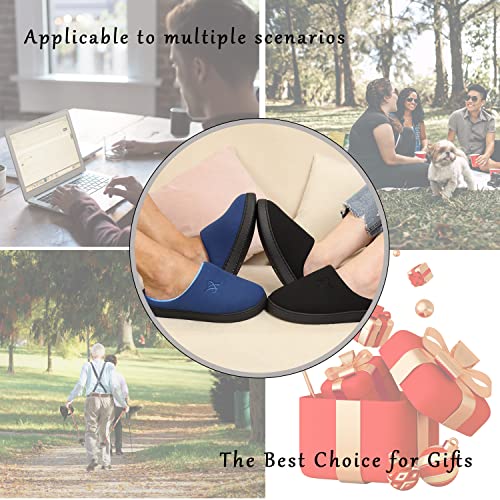 All Black Memory Foam Slippers for Women/Men 7-8