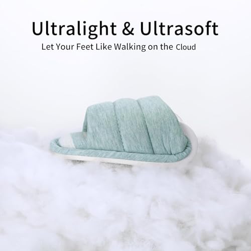 shevalues Women's Teal Memory Foam Indoor House Slippers