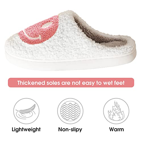 Women's Retro Smiley Face Soft Plush Slippers