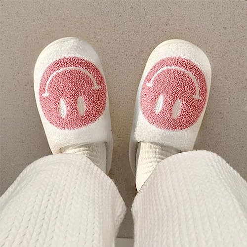 Women's Retro Smiley Face Soft Plush Slippers
