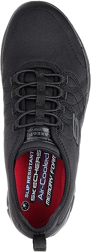 Skechers Women's Ghenter Slip-Resistant Work Shoe, Black, 9.5