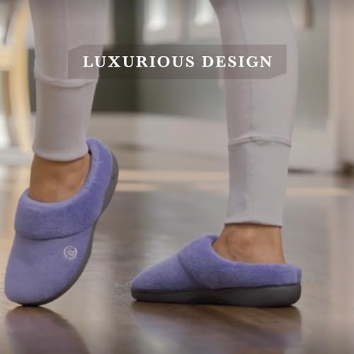 Black Isotoner Terry Hoodback Clog Slippers Size 7.5-8