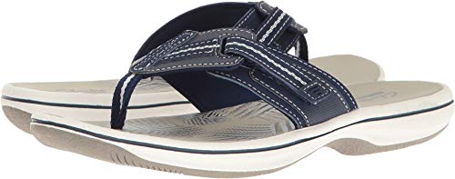 Navy Synthetic Clarks Women's Brinkley Jazz Flip Flop