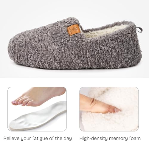 EverFoams Women’s Cozy Memory Foam Slippers Polar Fleece