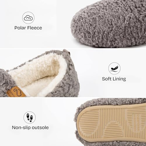 EverFoams Women’s Cozy Memory Foam Slippers Polar Fleece