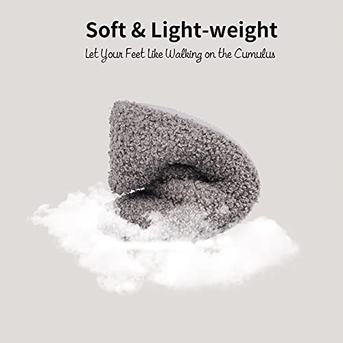 HomeTop Women's Memory Foam Loafer Slippers in Grey