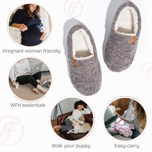 EverFoams Women’s Cozy Memory Foam Slippers Polar Fleece