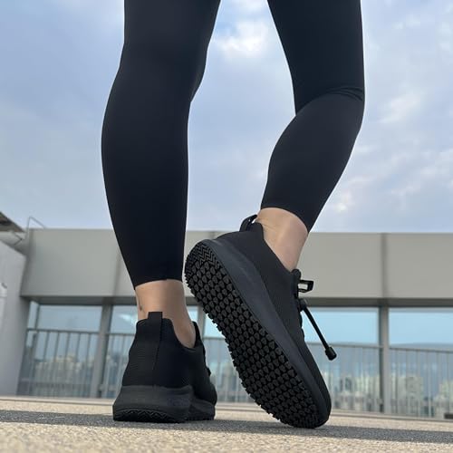 AEHAO Women's Non-Slip Waterproof Kitchen Sneakers - Black