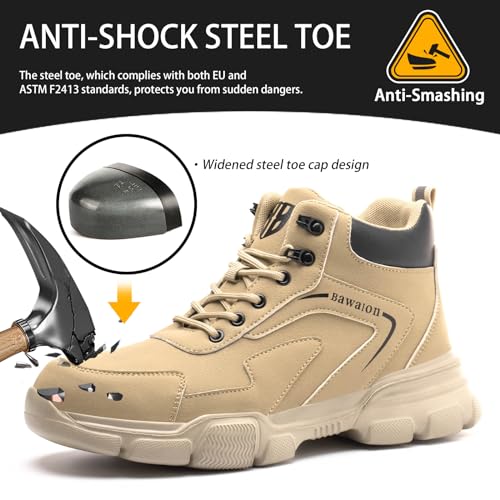 Nasogetch Lightweight Waterproof Work Boots - Khaki