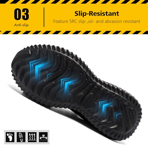 Tinefiy Steel Toe Safety Work Shoes Women Size 8.5