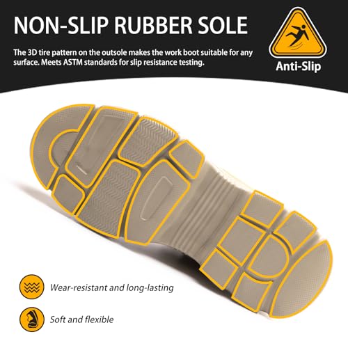 Nasogetch Lightweight Waterproof Work Boots - Khaki