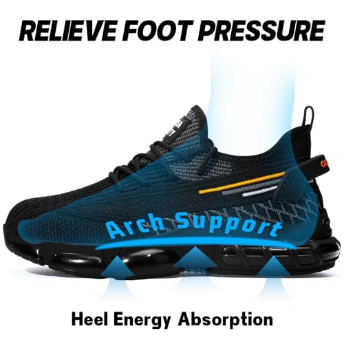 Lightweight Steel Toe Sneakers for Women, Black Size 11