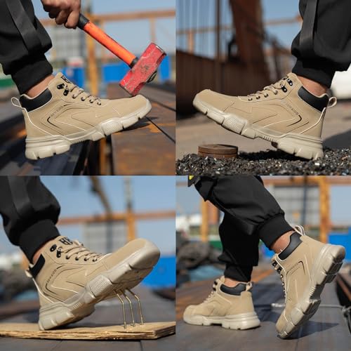 Nasogetch Lightweight Waterproof Work Boots - Khaki