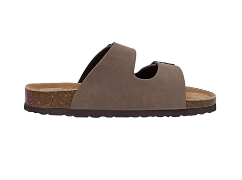 CUSHIONAIRE Women's Brown Cork Footbed Sandal, Comfortable