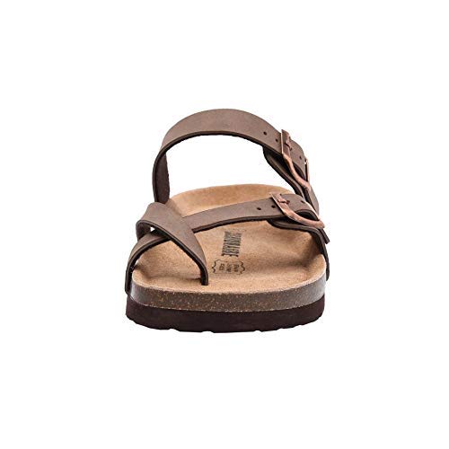 Luna Low Heel Slide Sandals: Brown, Size 8