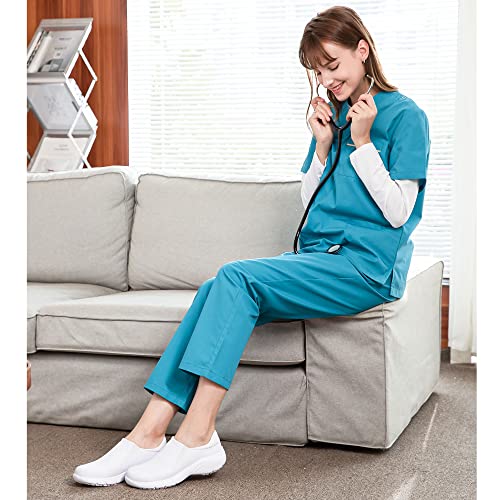 Hawkwell Women's White Slip-On Nursing Shoes, Size 8