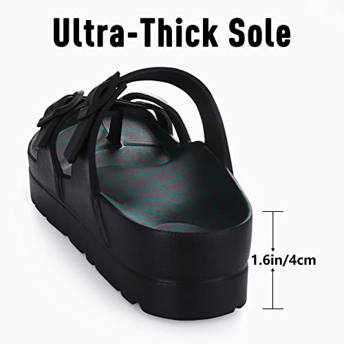 Goosecret Women's Platform Sandals with Arch Support Black