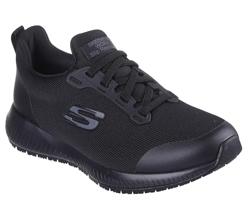 Skechers Women's Black Squad SR Shoes, Size 8.5