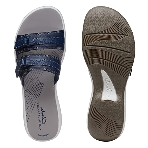 Clarks Navy Slide Sandal for Women, Size 9
