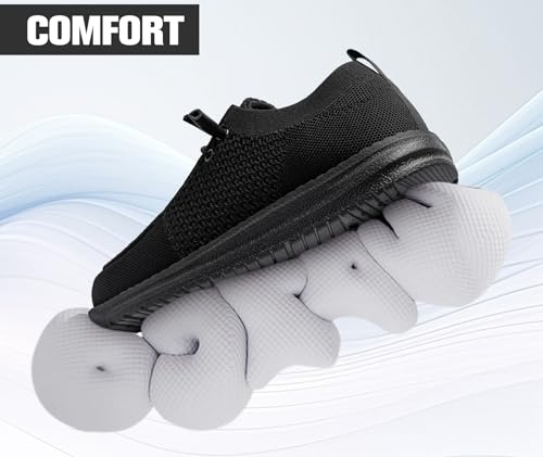 Lightweight Steel Toe Loafers for Women - Black