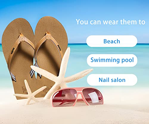 KuaiLu Women's Arch Support Flip Flops Yoga Sandals