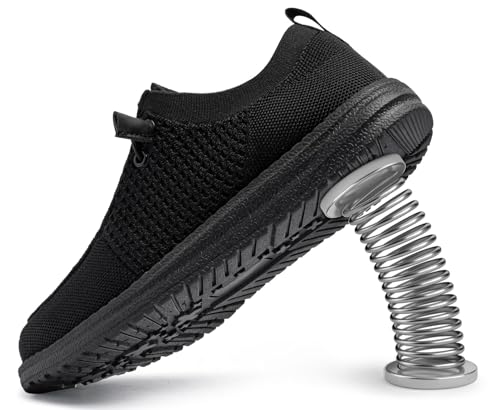 Lightweight Steel Toe Loafers for Women - Black