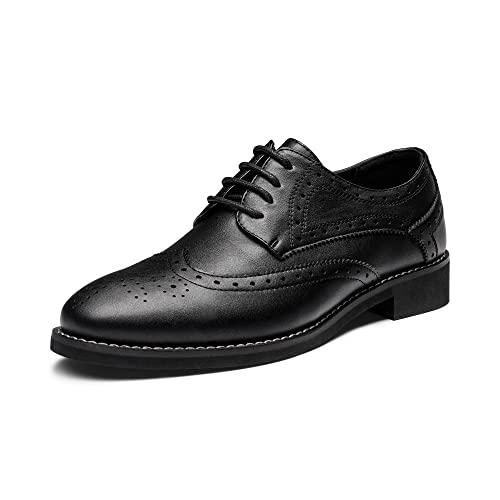 Bruno Marc Women's Black Wingtip Brogue Oxford Shoes