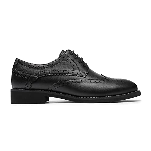 Bruno Marc Women's Black Wingtip Brogue Oxford Shoes