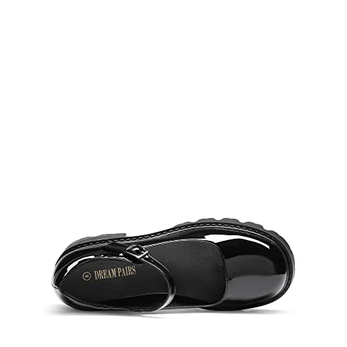 DREAM PAIRS Mary Jane Platform Pumps, Black, Size 8