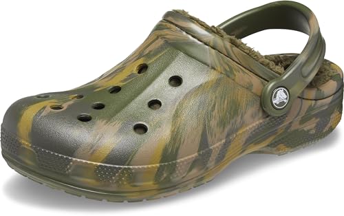Army Green/Multi Crocs Ralen Lined Clogs for Women