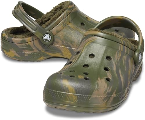 Army Green/Multi Crocs Ralen Lined Clogs for Women