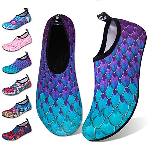 Quick-Dry Aqua Shoes for Women & Men - Fishscale-BlueGreen