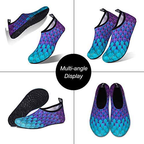 Quick-Dry Aqua Shoes for Women & Men - Fishscale-BlueGreen
